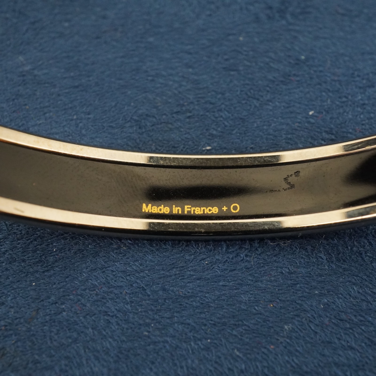 Hermès Brandebourgs Palladium Plated Narrow Enamel Bangle, Sz GM – Free Ship US