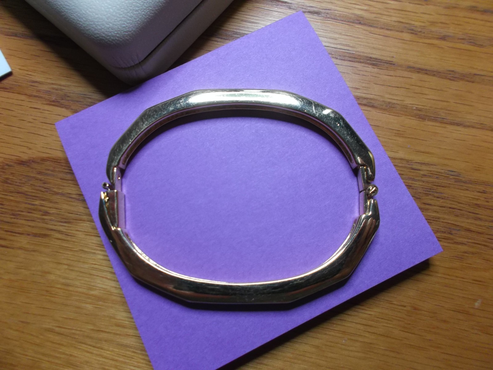 Swarovski Swan Clear Crystal Pave’ Gold Tone Hinged Bangle Bracelet Stamped