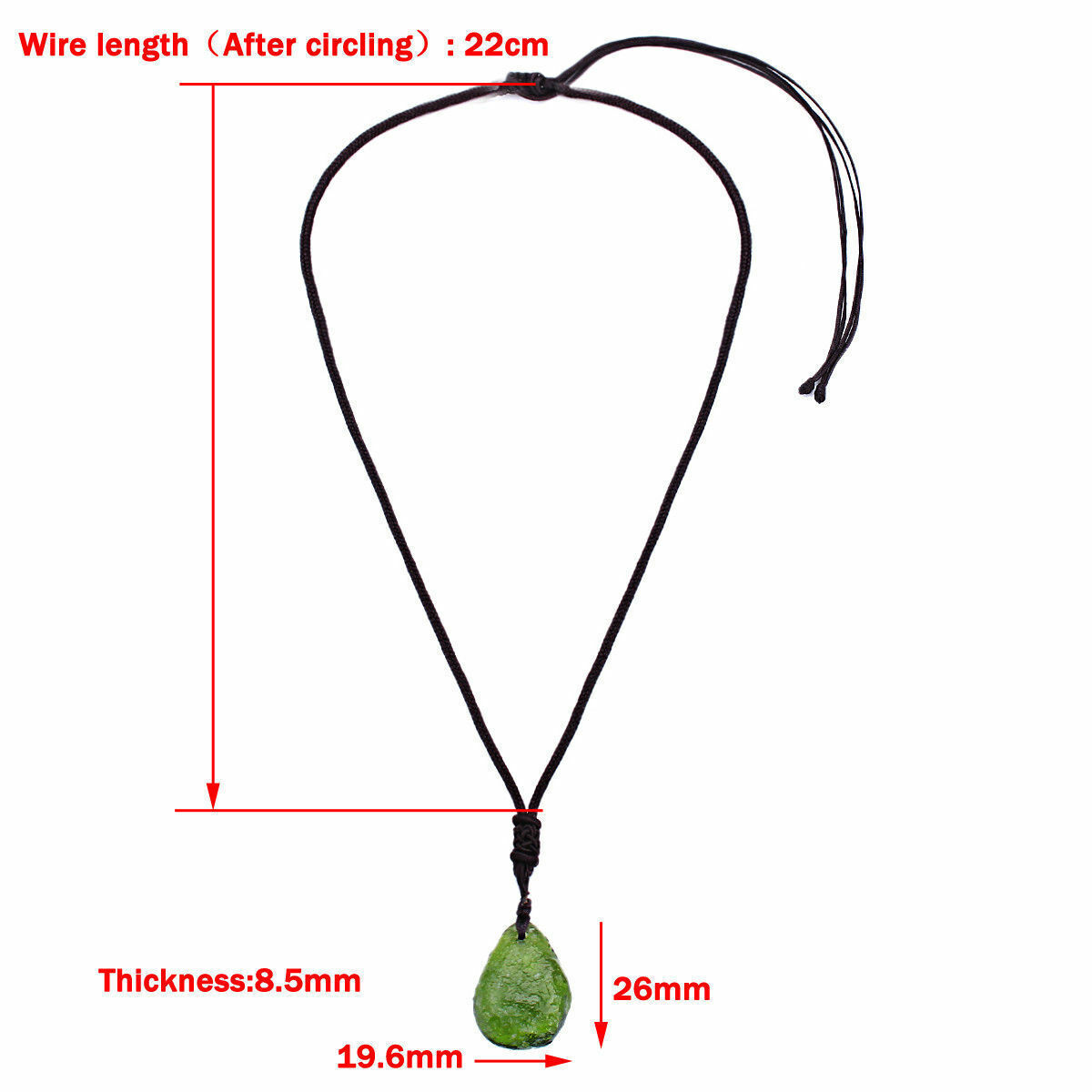 Man-Made Green Moldavite Aerolites Crystal Stone Pendant Energy Chakra Necklace