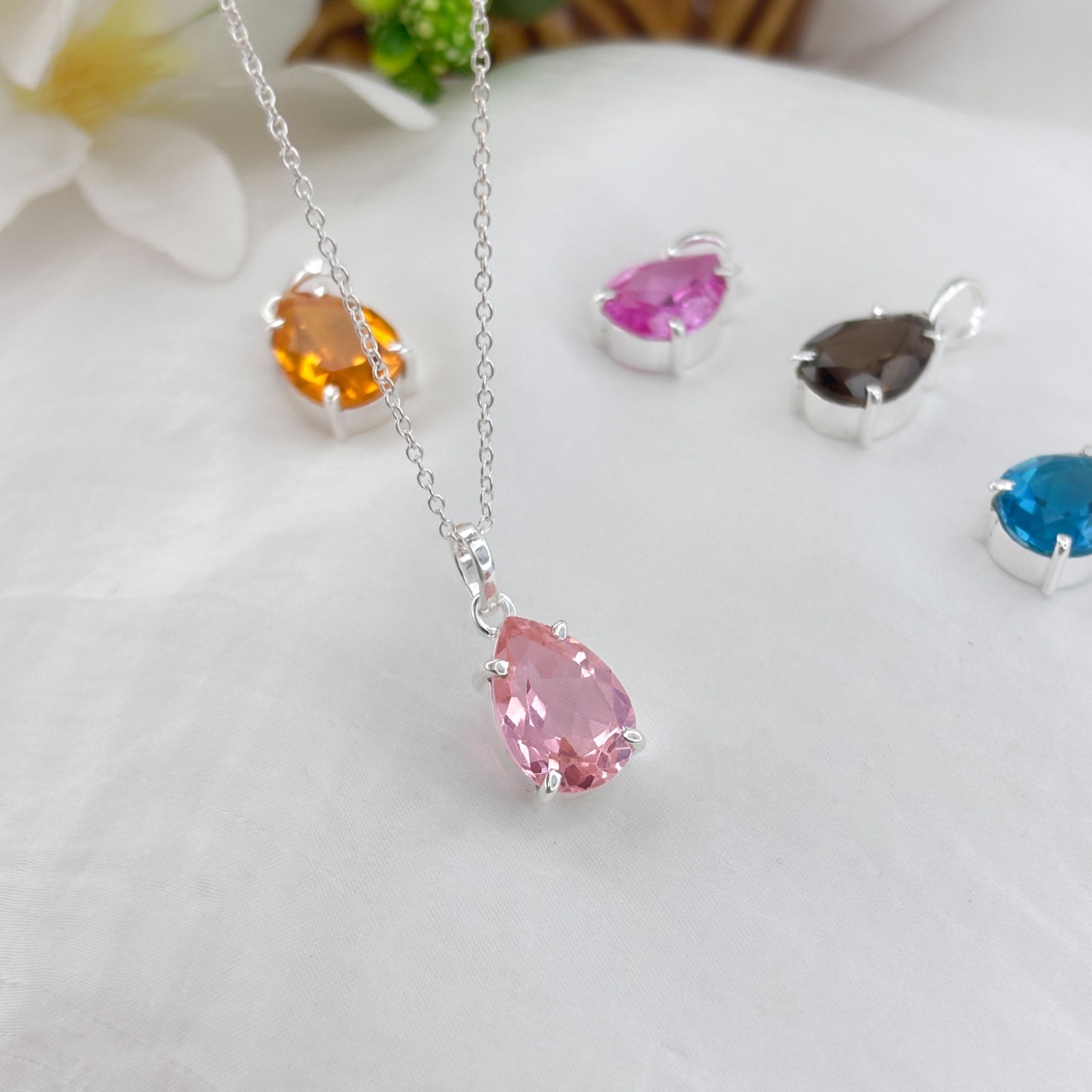 Pink Morganite Solitaire Dainty Handmade Gemstone Emerald 10×14 Jewelry Pendant