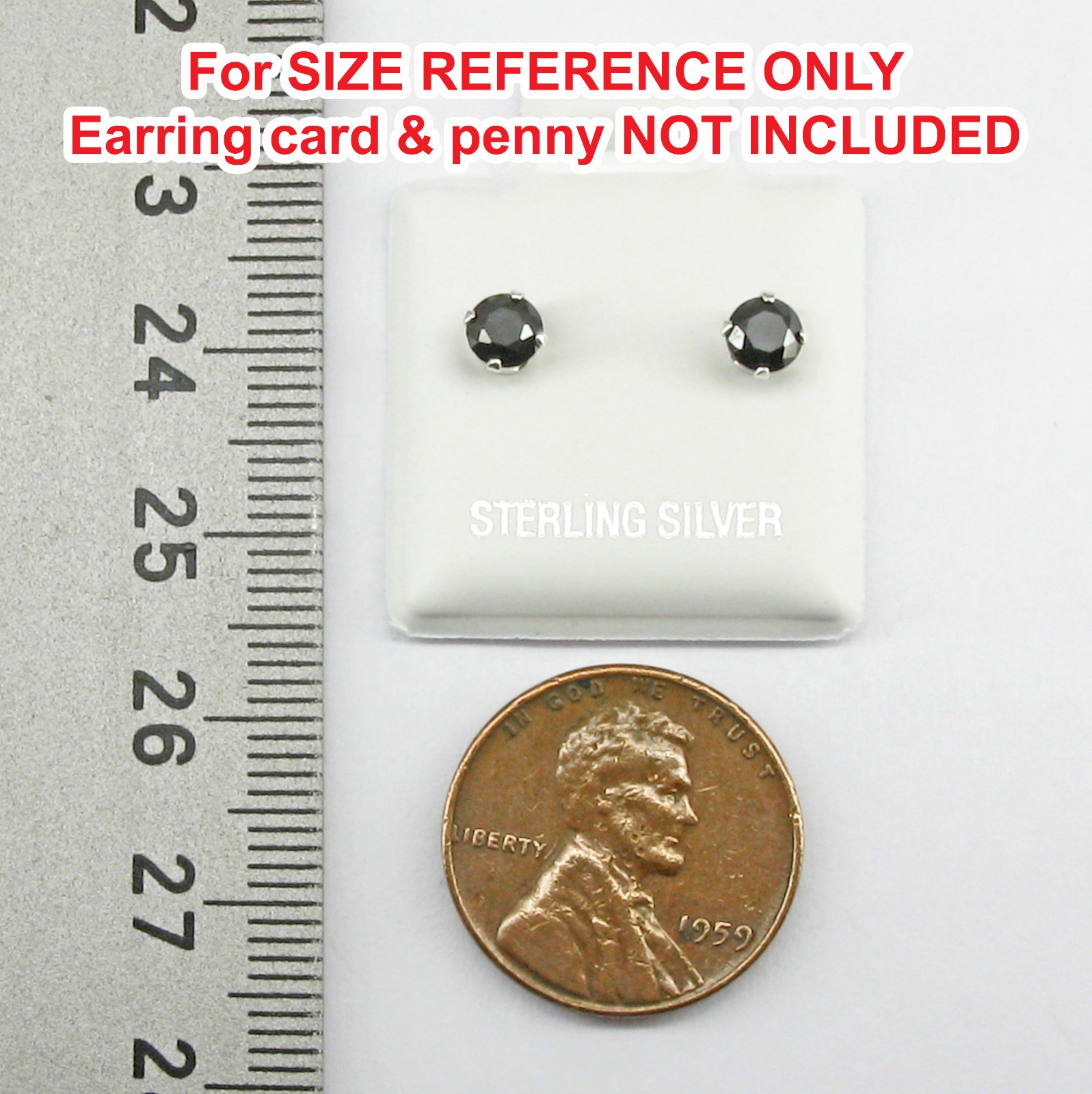 4mm Round Onyx Simulant Post Earrings – 925 STERLING SILVER – NEW!