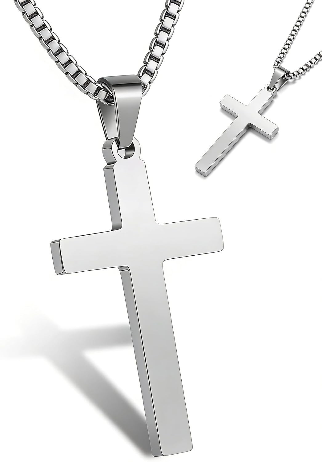 Lightweight and Durable Silver Cross Necklace – Perfect Gift for All Occasions