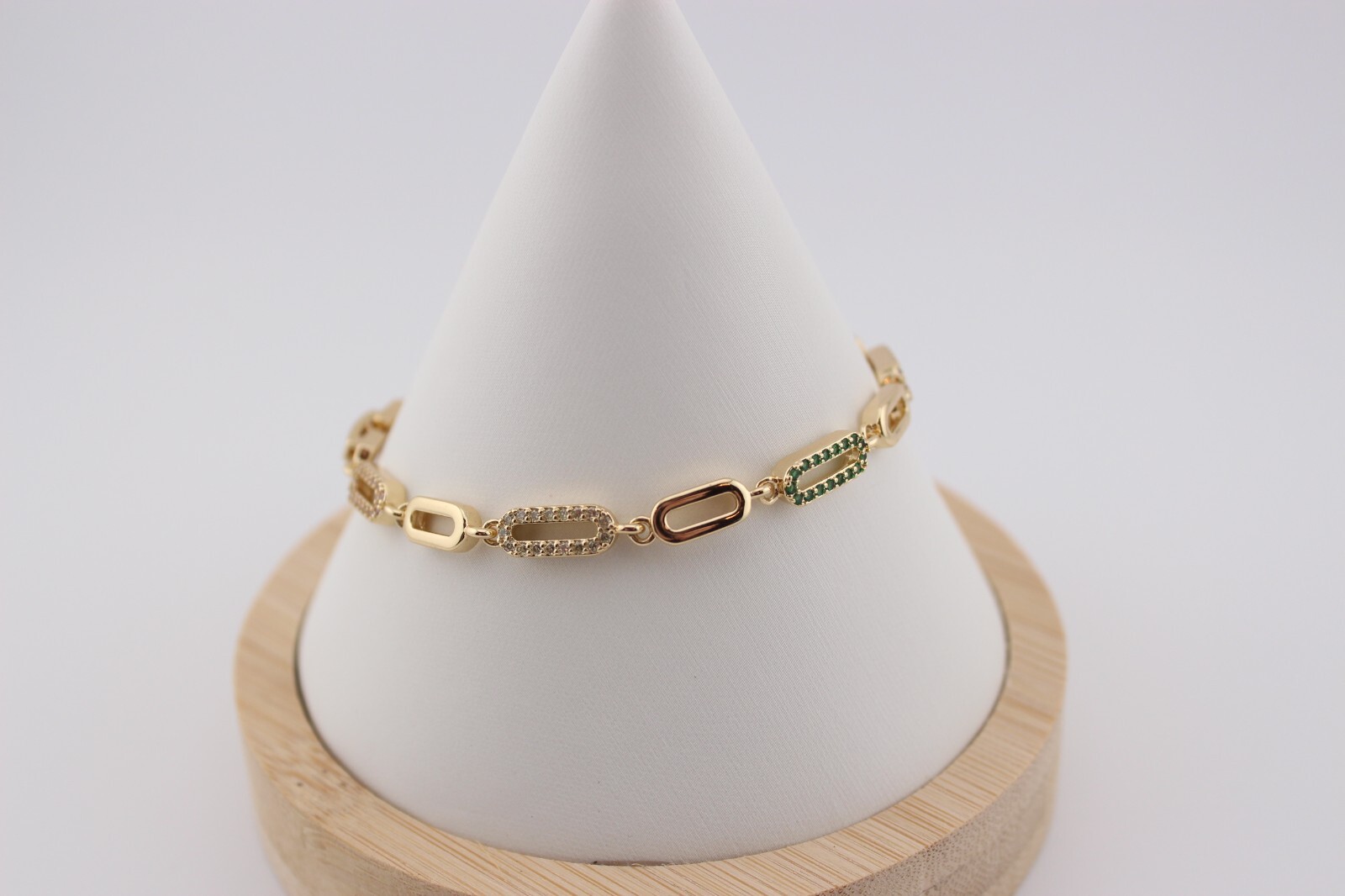 Lot 3 gold plate stainless steel and glass bracelets 7.25-7.75″ extenders includ
