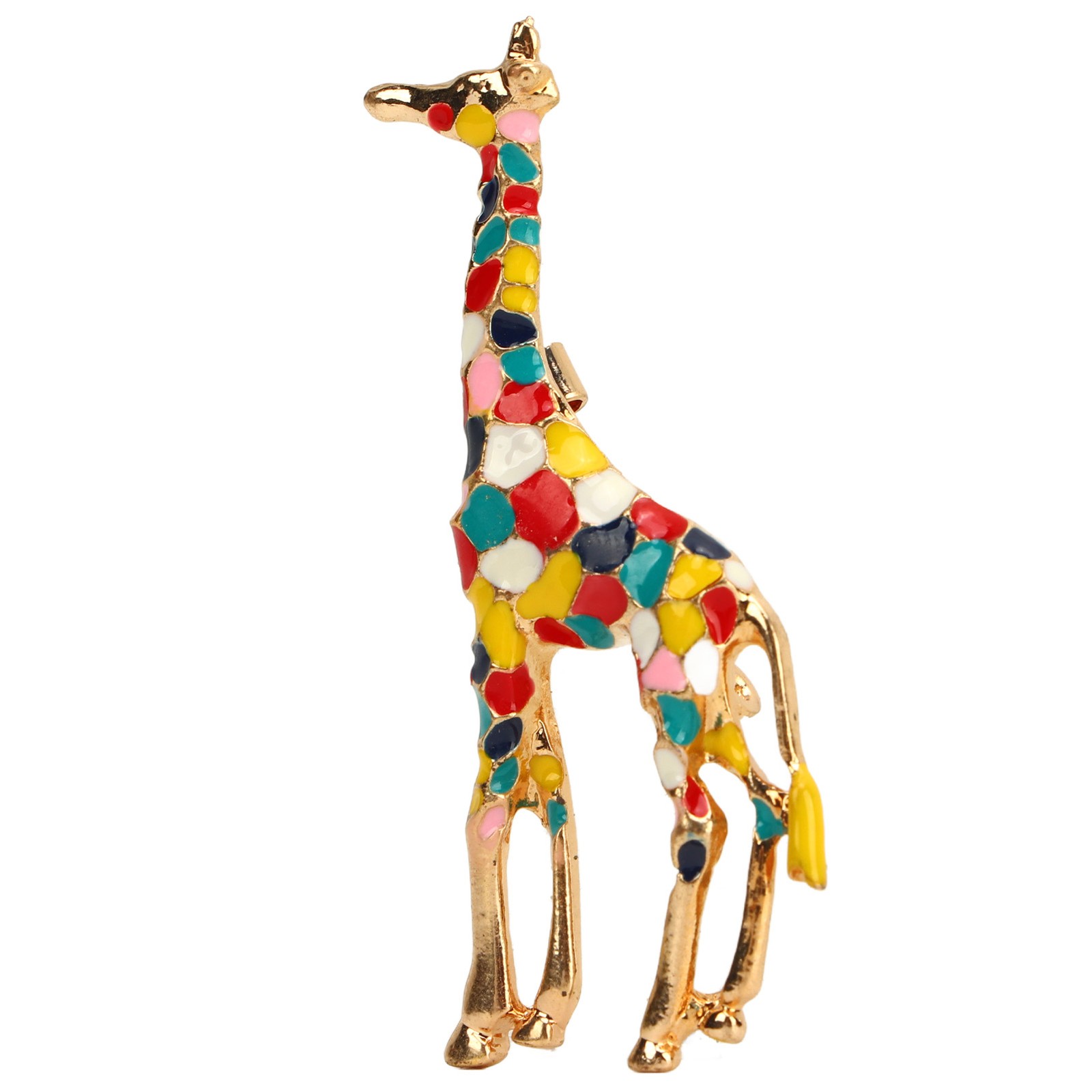 4Pcs Cartoon Giraffe Brooch Exquisite Colorful Elegant Aluminum Alloy Fashion