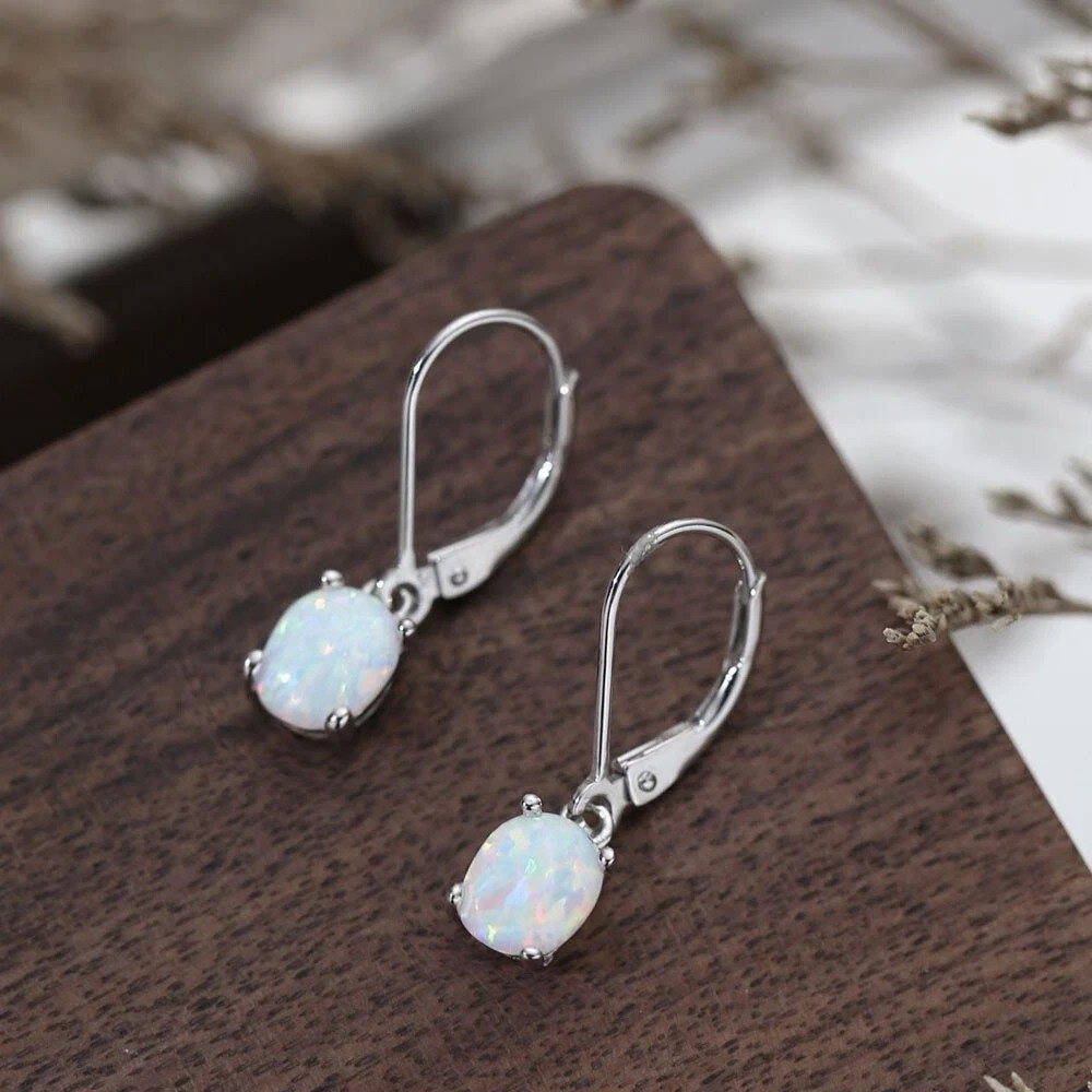 Fire Opal Sliced ​​Earrings Healing Crystal Dainty Dangle Drop Earrings Gift