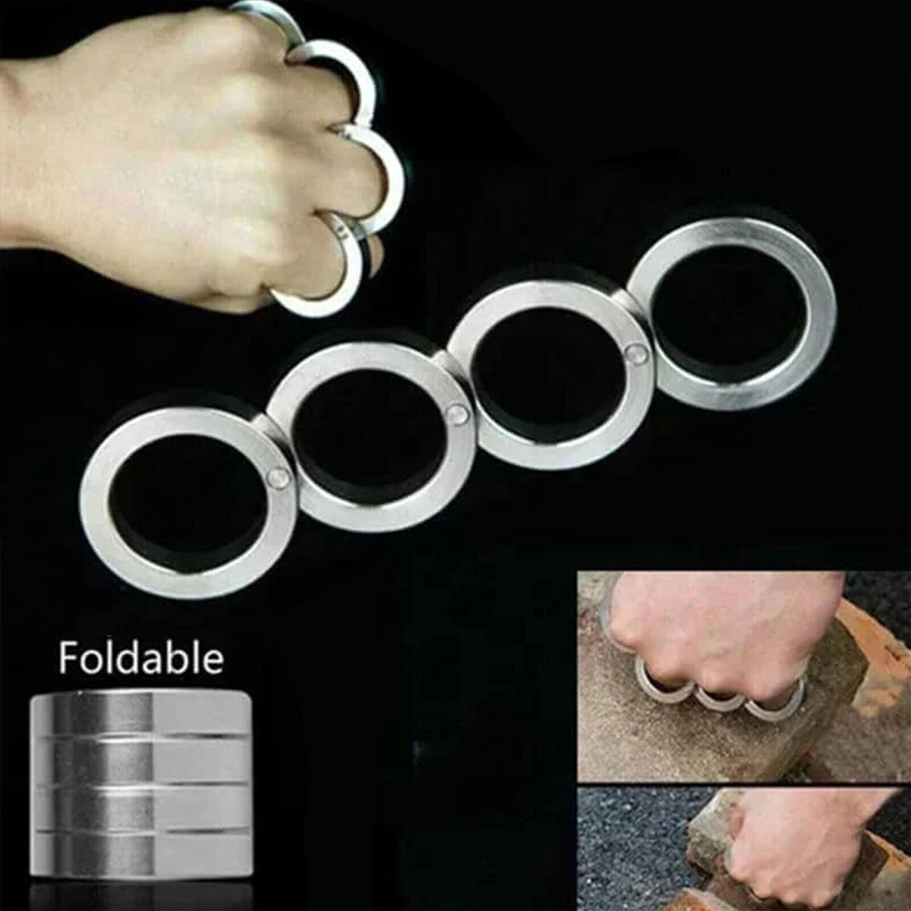 4x Rotatable Folding Ring Clasp Ring Stainless Steel Outdoor For Hiking Men USA