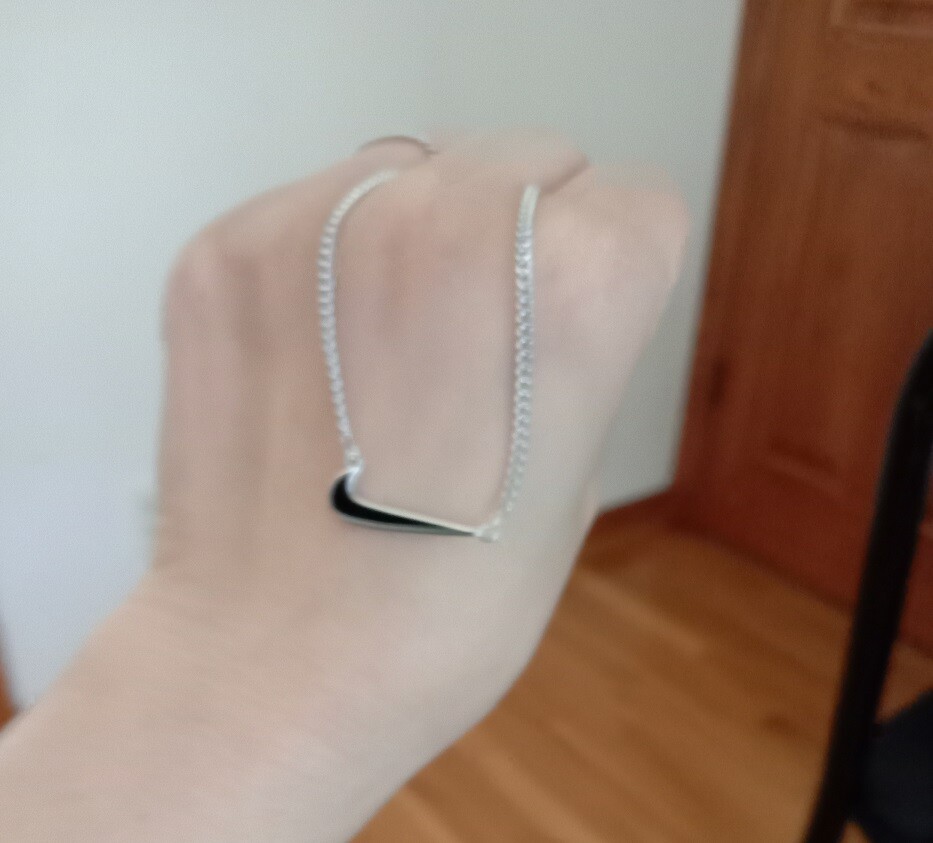 Silver Titanium S. Steel Black Hook Nike Right Marked Pendant Chain Necklace