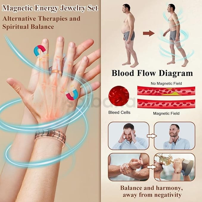 100% Pure Copper Bracelet 3500 Gauss Magnetic Therapy Strong Healing & Regulator
