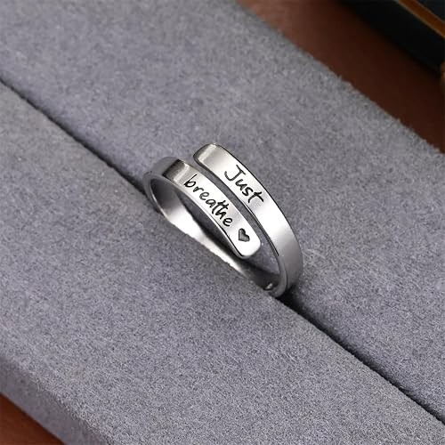 I F♡Cking Love You Ring for Women, Hope Rings Adjustable Stainless Steel Silver