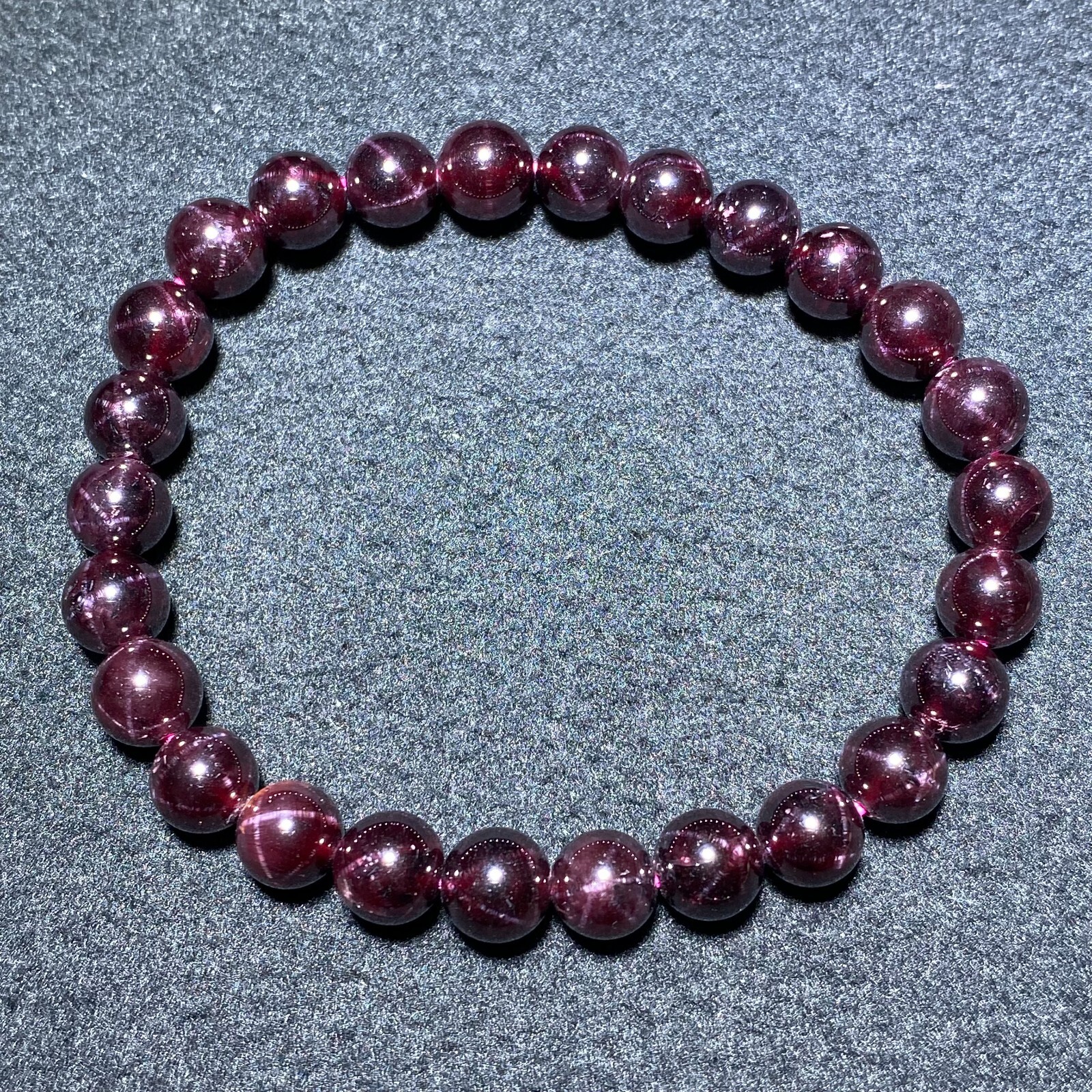 7.8mm Natural Red Starlight Garnet Crystal Beads Bracelet AAAA C1491