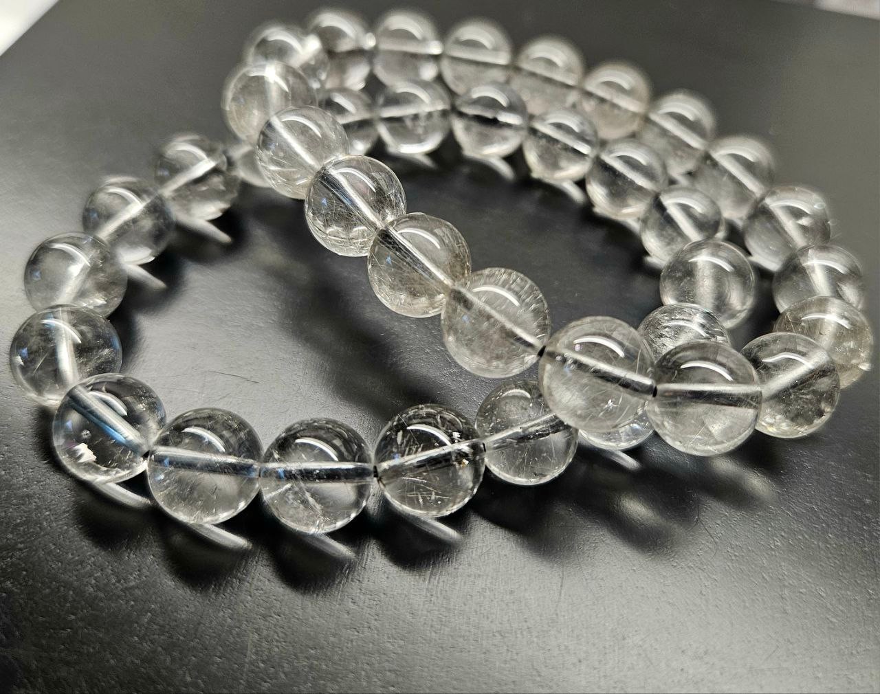 All Natural Silver Rutilated Quartz Bracelet-GREAT GIFT/Free Shipping