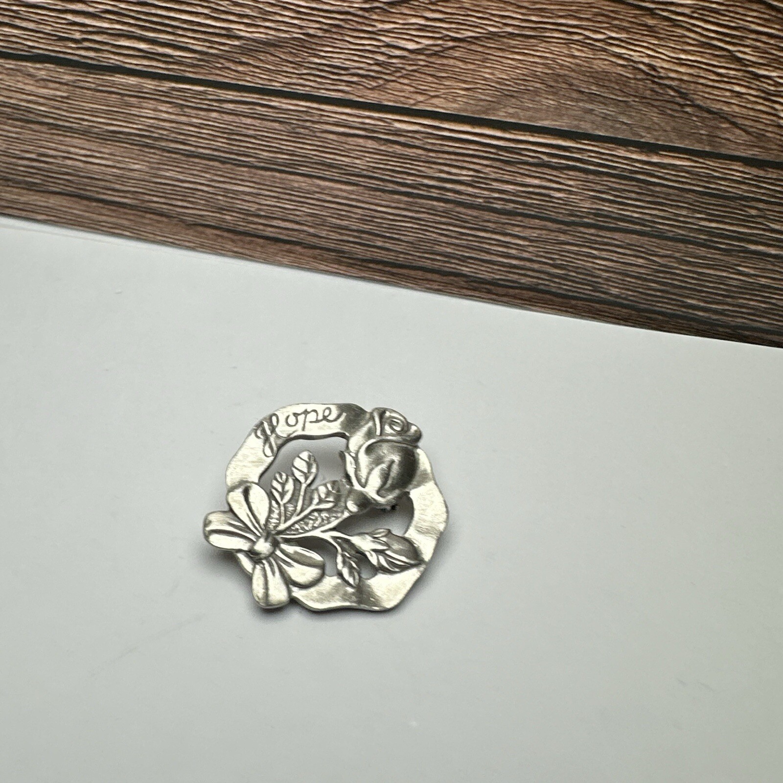 Hope Rose Longaberger 2004 10 Years of Giving Pewter Anniversary Brooch Pin