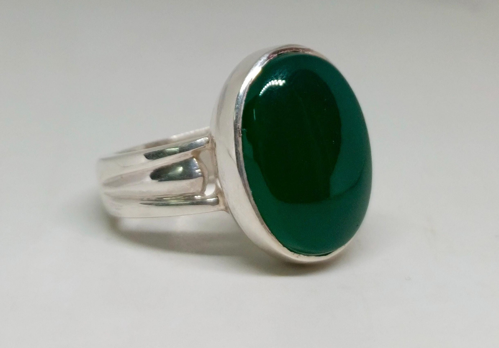 Green Agate Gemstone Sterling Silver 925 Handmade Unisex Ring Everyday Were Ring