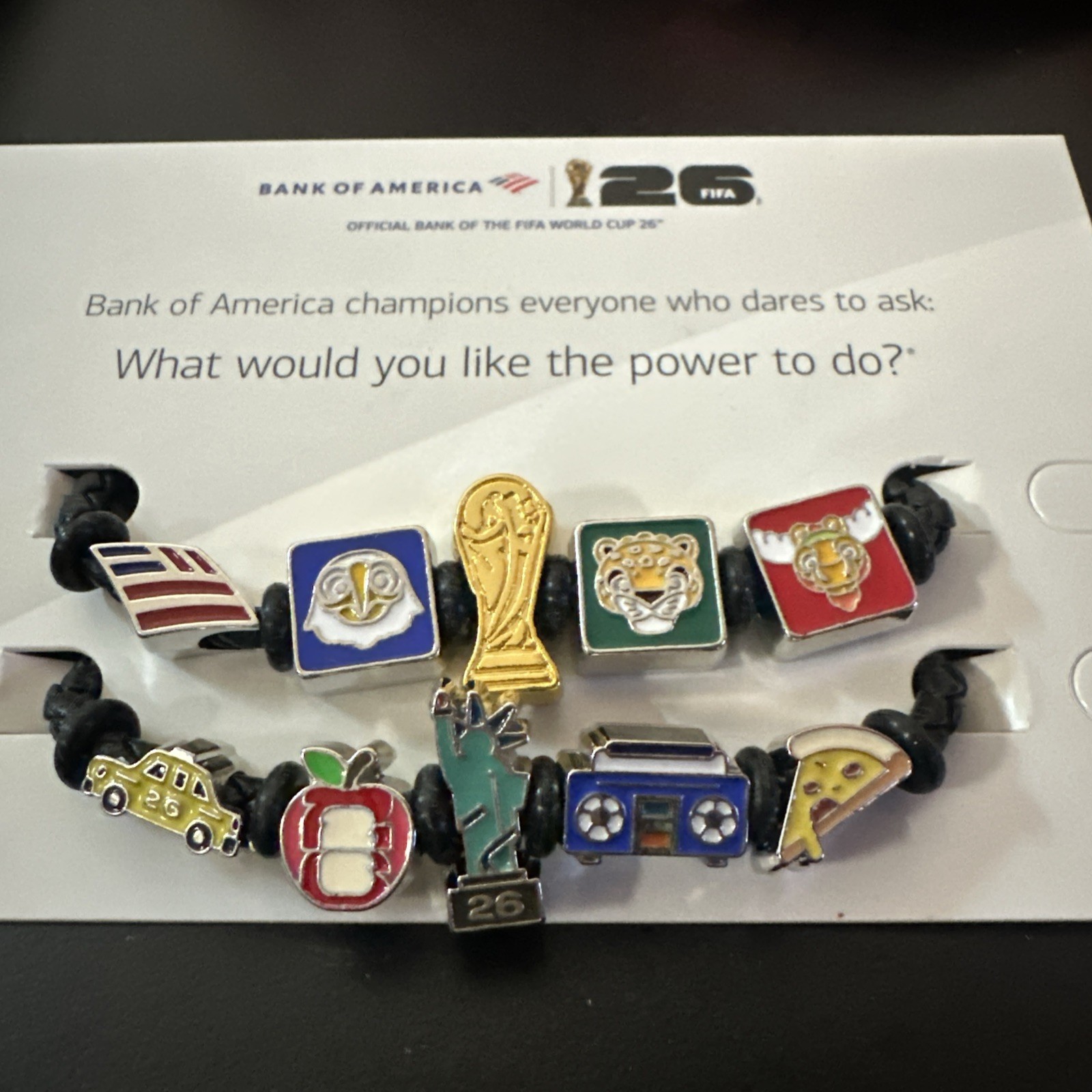 2026 FIFA World Cup Bank of America Charm Bracelets (2) New York City Exclusive