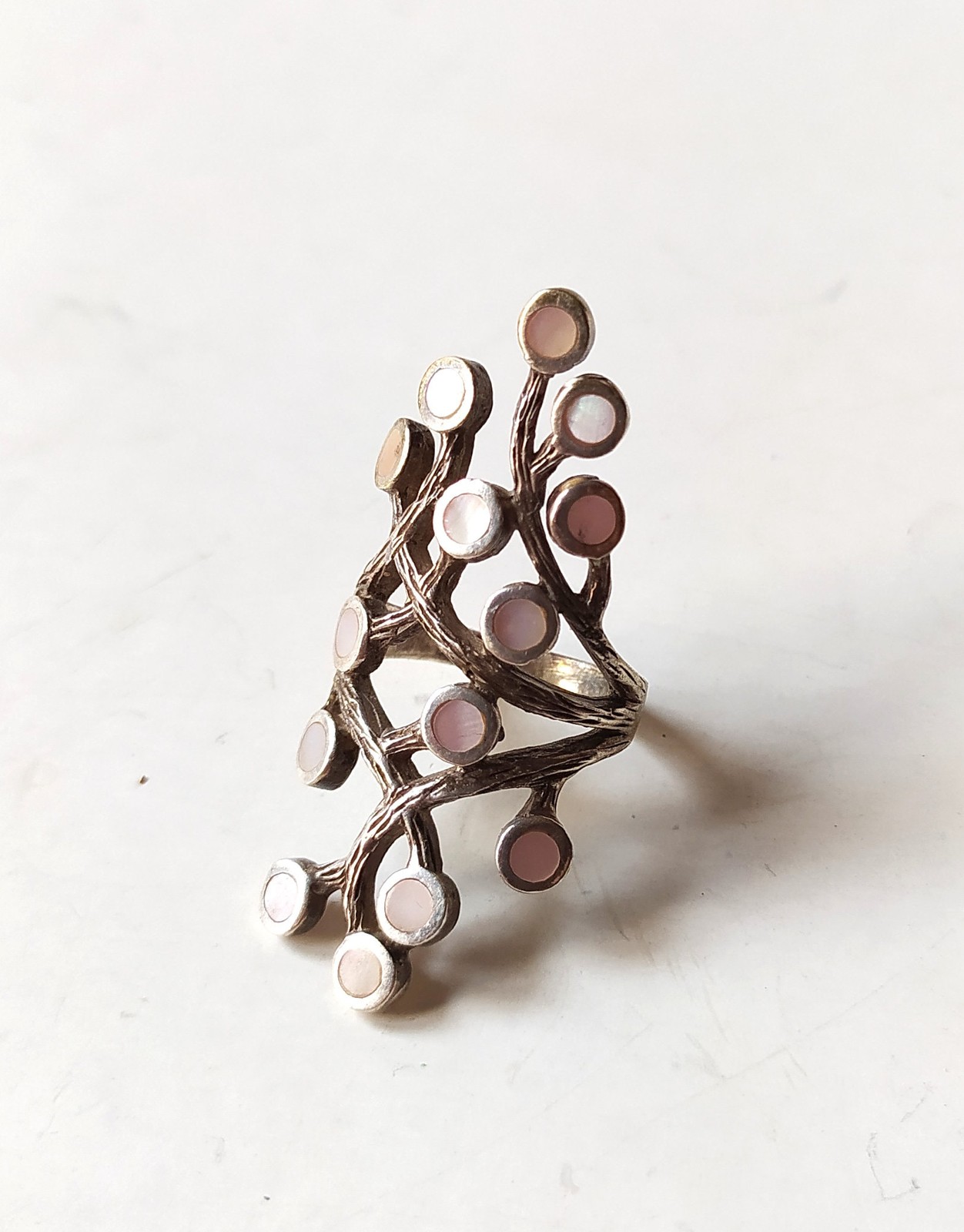 Vintage 925 sterling silver ring / size US 5 1/8 EU 50 UK K / branch shape