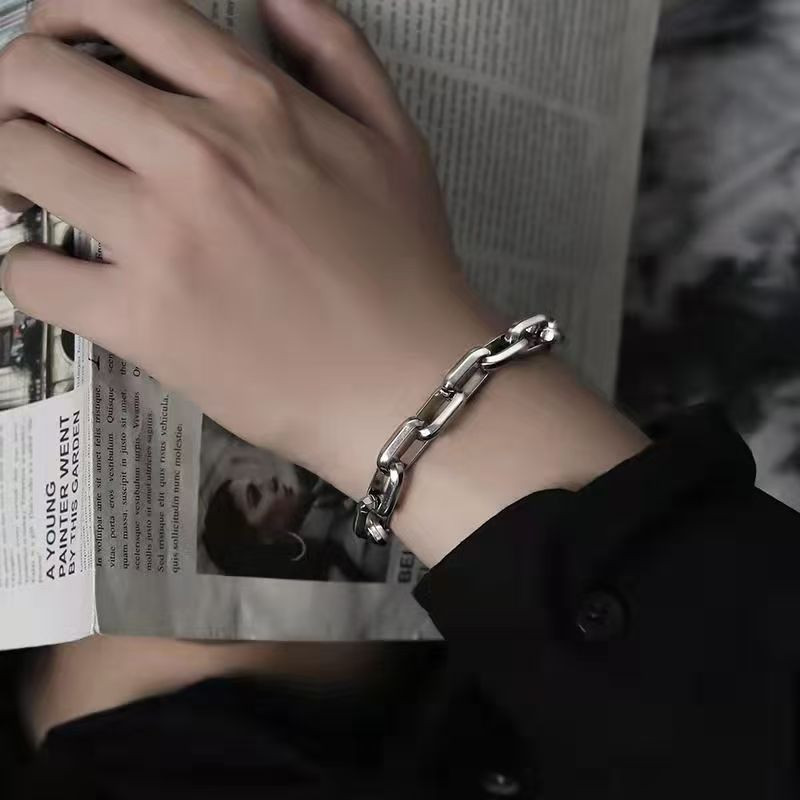 Titanium Stainless Steel Men’s Cuban Bracelet Jewelry for Daily and Formal Wear