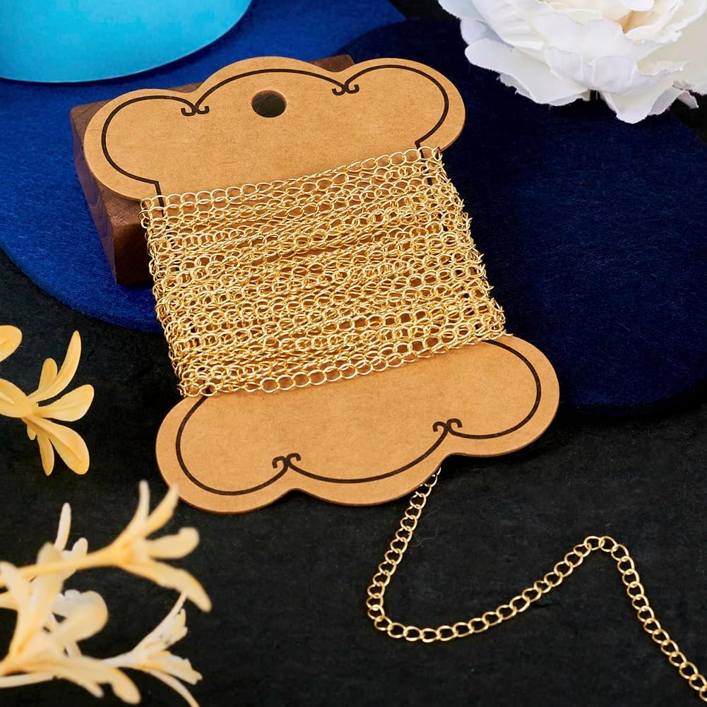 16.4 Feet 14K Gold Filled Curb Chain Soldered Brass Thin Cable Chain Permanent J