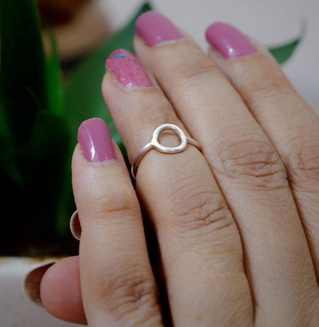 Women’s Daily Wear Jewelry Solid Metal Simple Circle Style Toe Ring 925 Silver