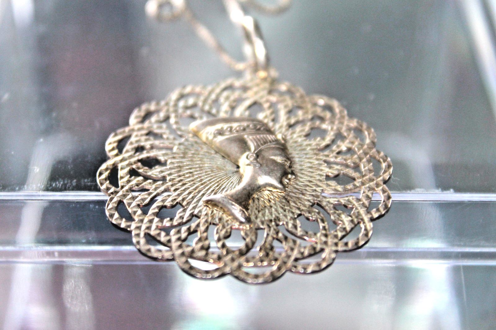 Pendant Sterling Silver Egyptian Queen Pharaon Era With Chain