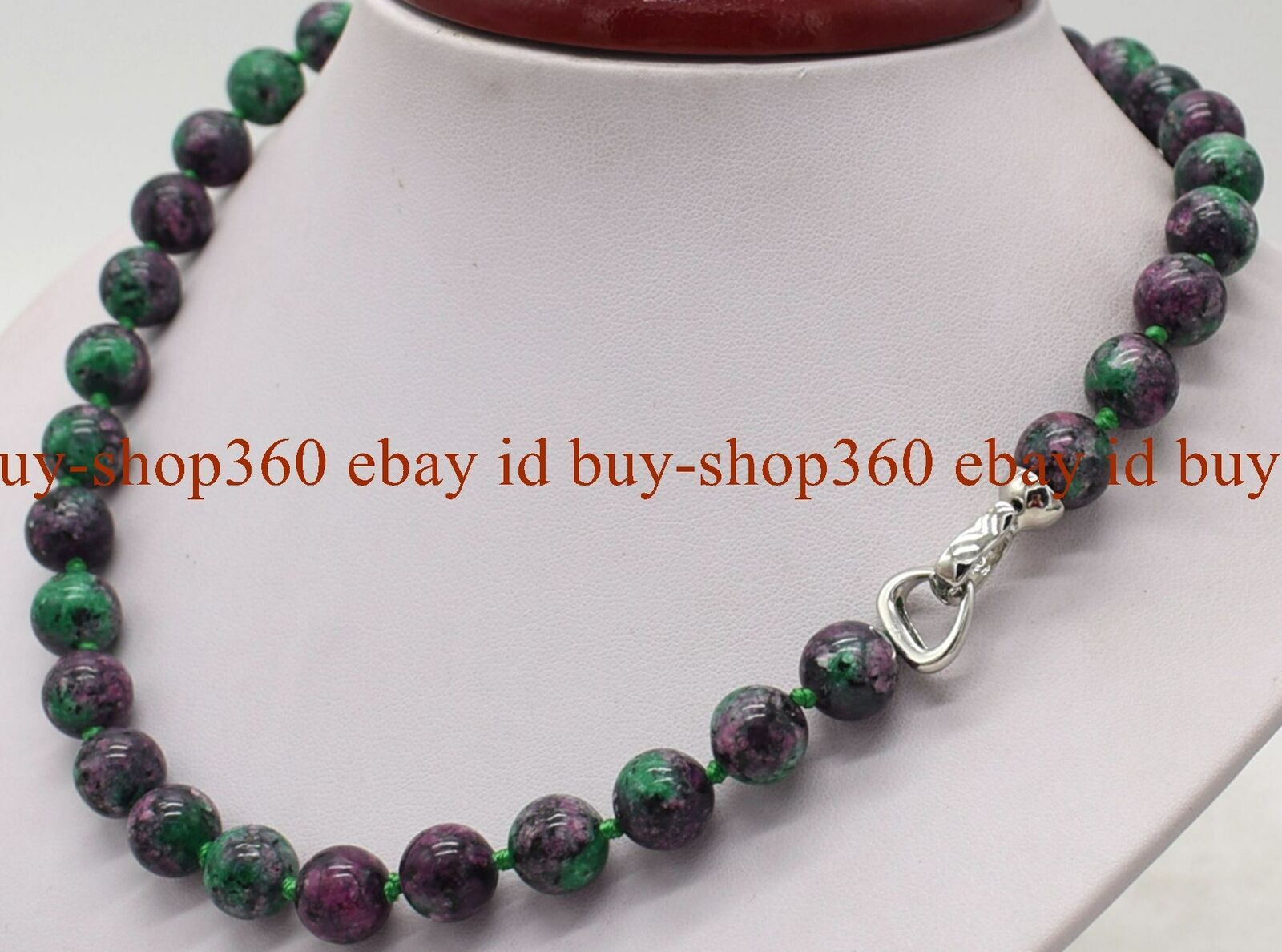Pretty 10mm Green Zoisite Round Gemstone Beads Necklace 14-36 in