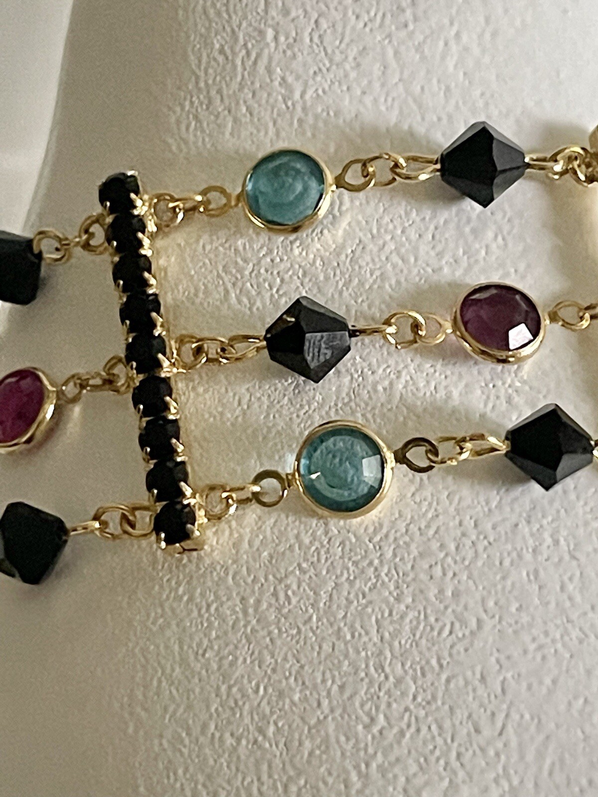 Beautiful Gold Tone Crystal Multicolor Bracelet Perfect For Formal/casual Wear