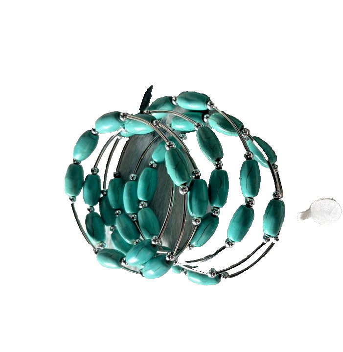 Western Womens Bracelet 52 x 1/4 in Turquoise Spiral Wrap Cuff Cowboy Adjust