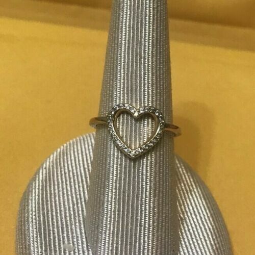PANDORA CAPTURED HEART RING W/ CUBIC ZIRCONIA IN 14K YELLOW GOLD SIZE 6 ALE 52