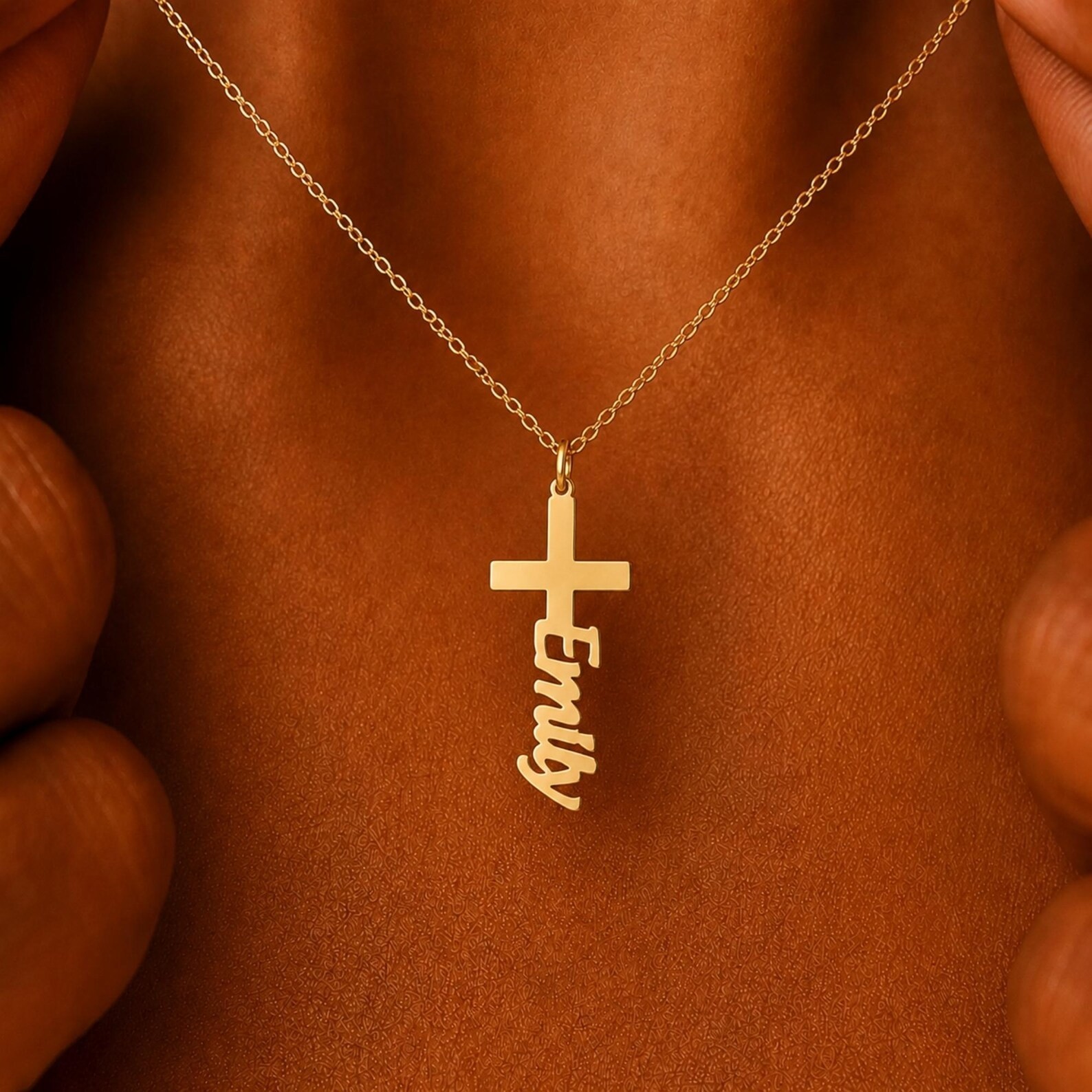Personalised Cross Name Necklace Custom Name Jewelry Christian Gift for Women