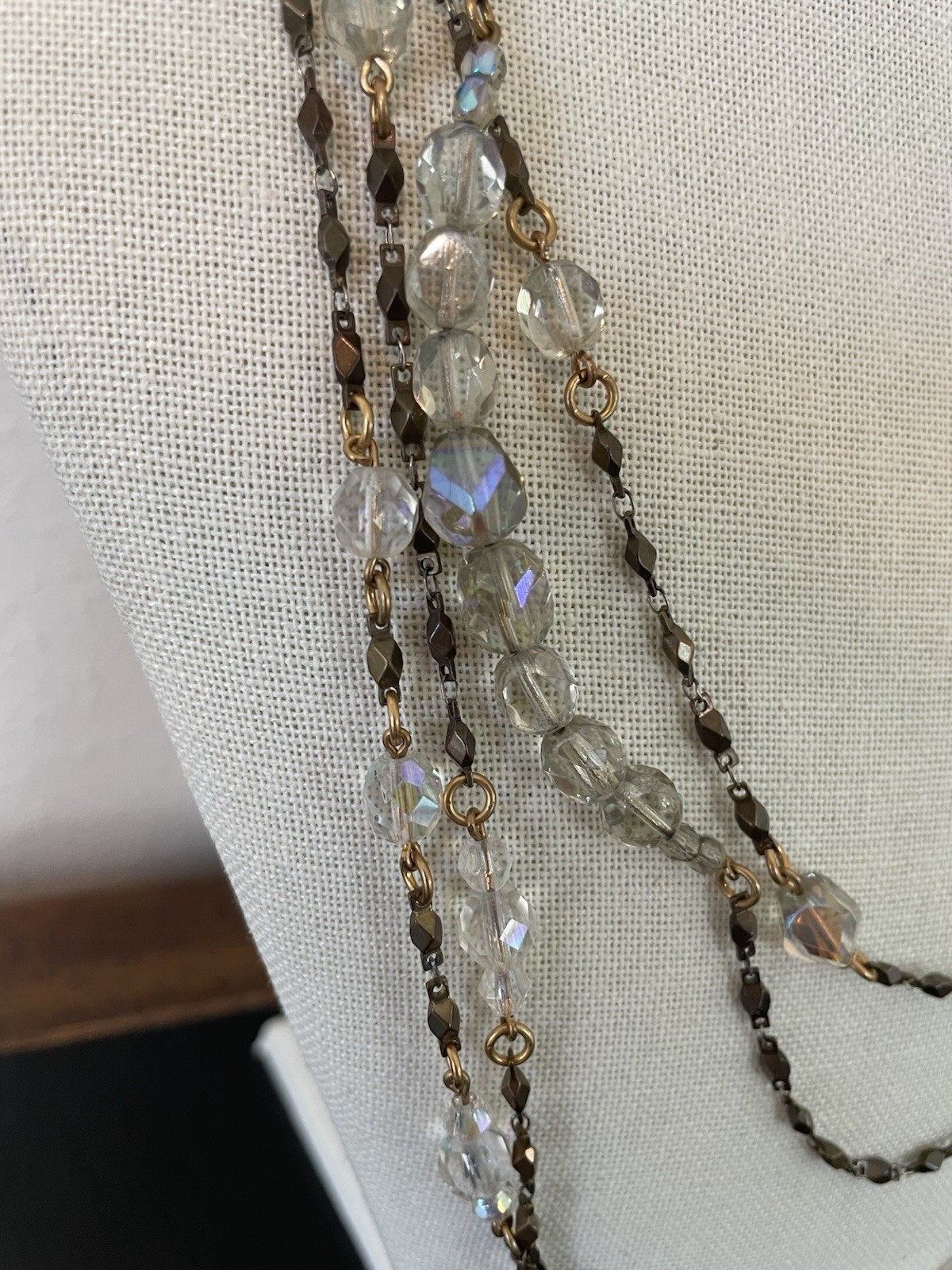 Susanna Galanis Bronze Crystal Four Strand Necklace