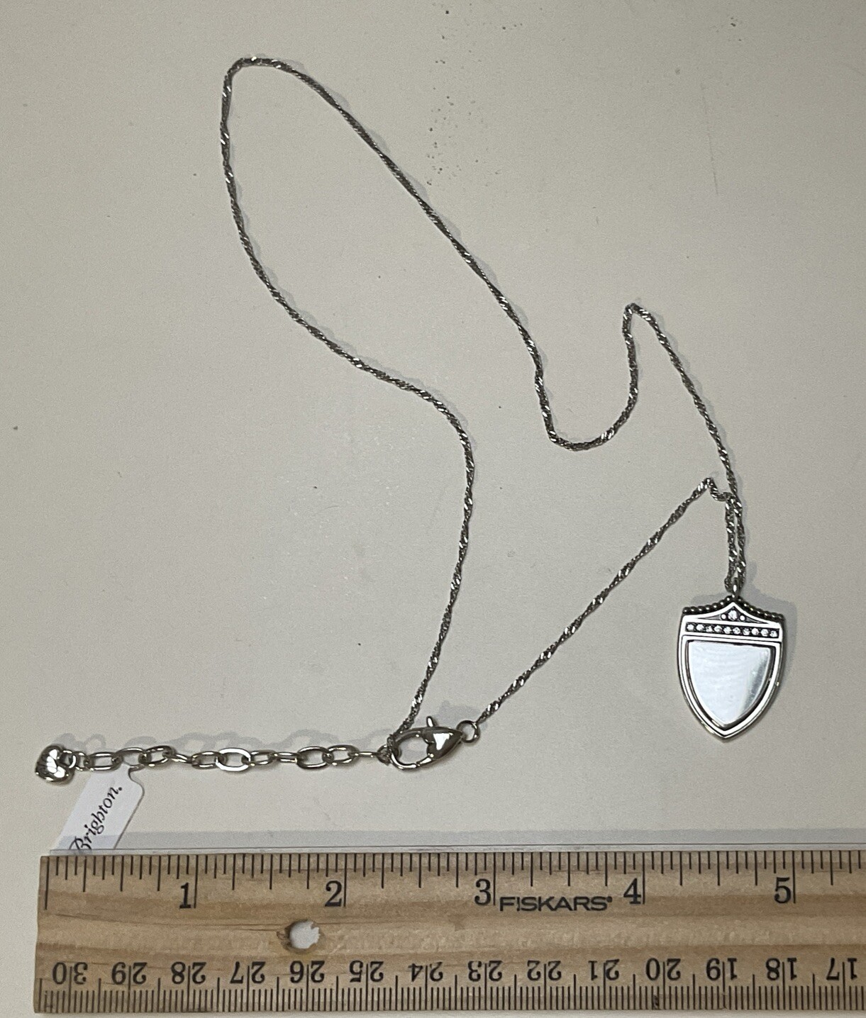 NWT SO SPARKLY! BRIGHTON MEDAILLE SHIELD LOVE CHARM PENDANT NECKLACE MSRP $58