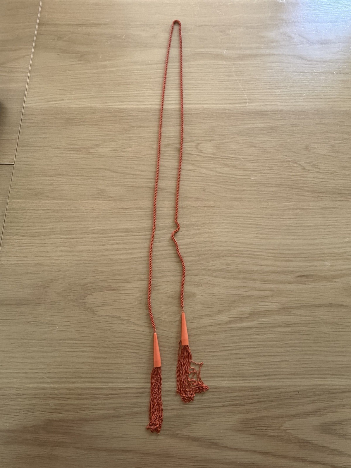 Kendra Scott Burnt Orange Matte Phara Tassle Long Wrap Necklace, Versatile