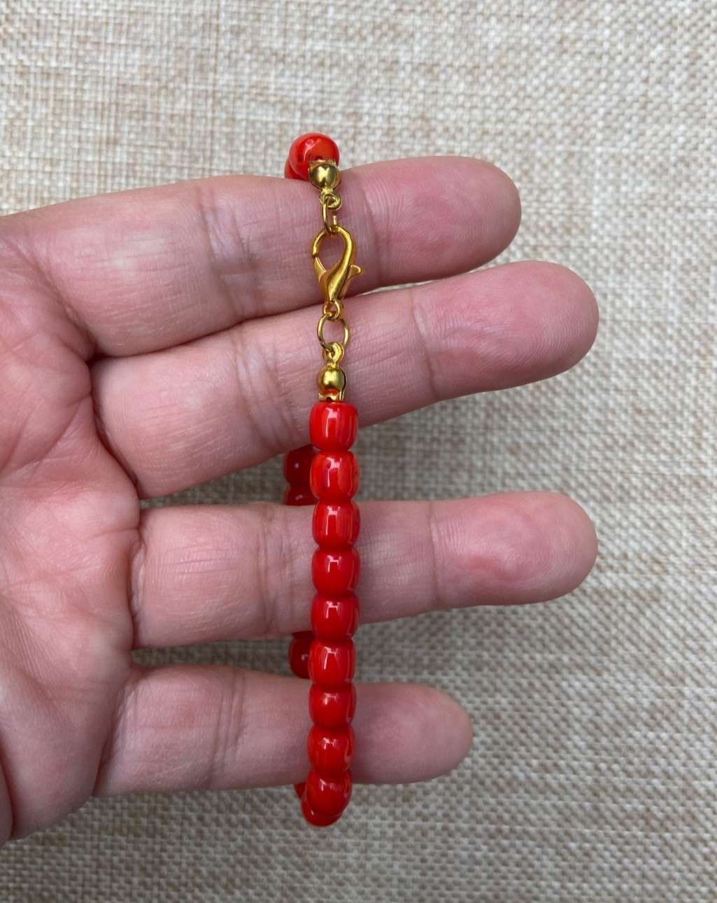 Natural Red Coral bracelet – 6mm in 7 inches and 11.3gm
