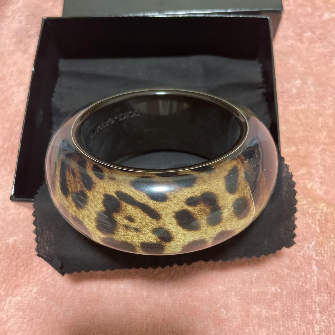 Dolce & Gabbana Leopard Resin Extra Wide Bangle Brown Inner Diameter: 2.4 in.
