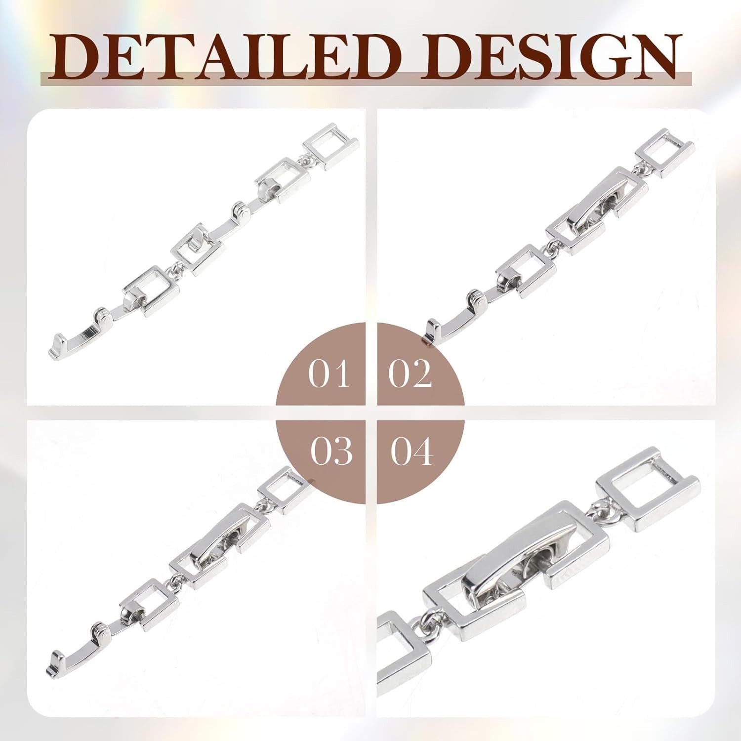 3 Pcs Bracelet Extender Silver Necklace Extender Silver Jewelry Clasps Women