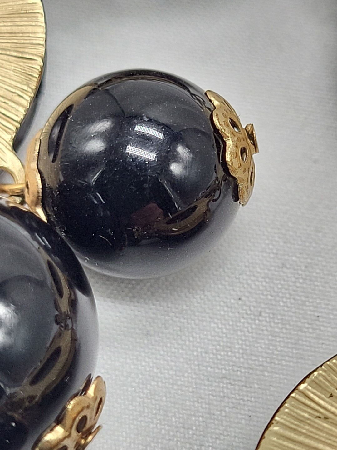 Vinrage J. Crew Statement Black Bubble Necklace in 18K Gold Electroplating 26″