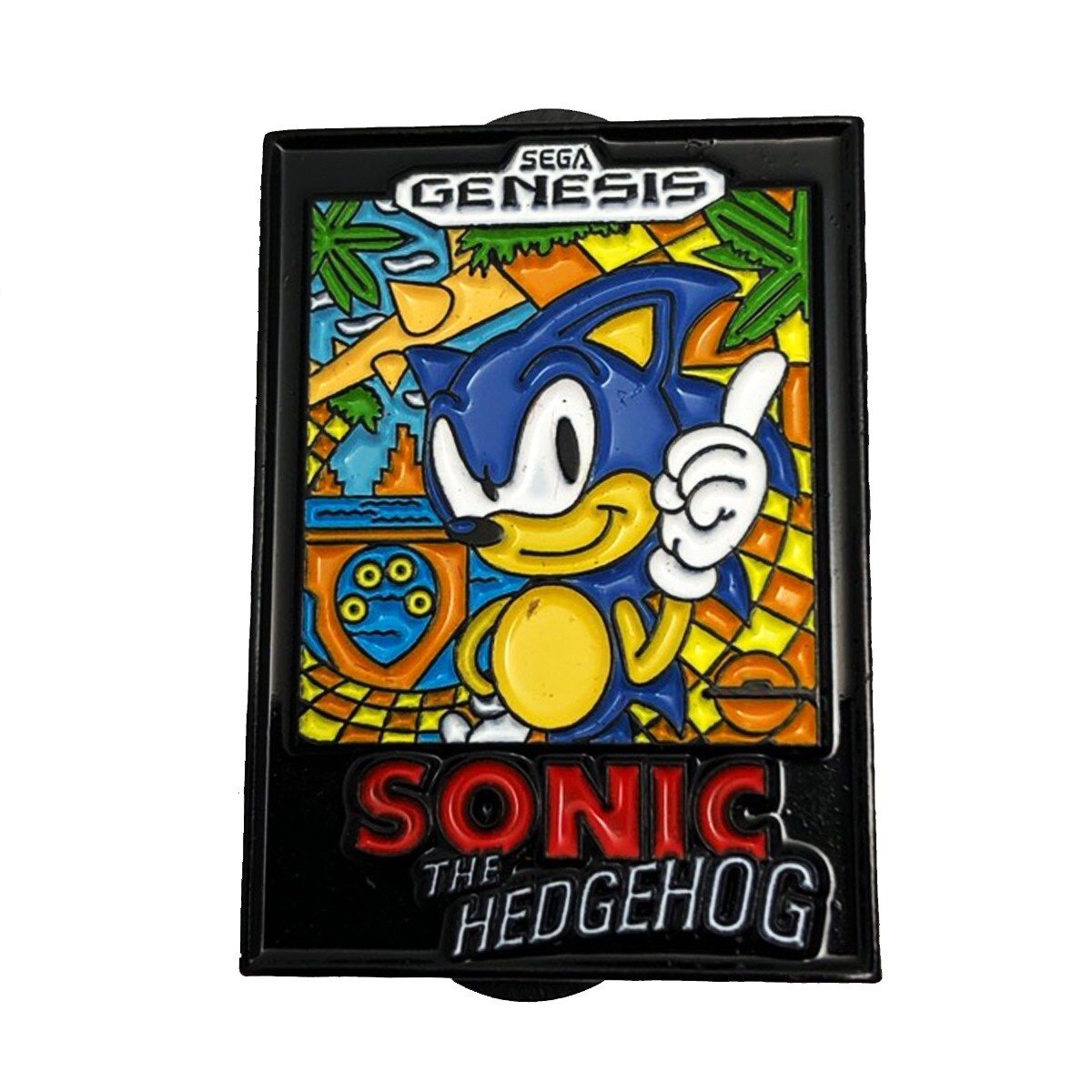 Phantom Pins – Sonic the Hedgehog SEGA Genesis Cover Art 1.25″ Soft Enamel Pin