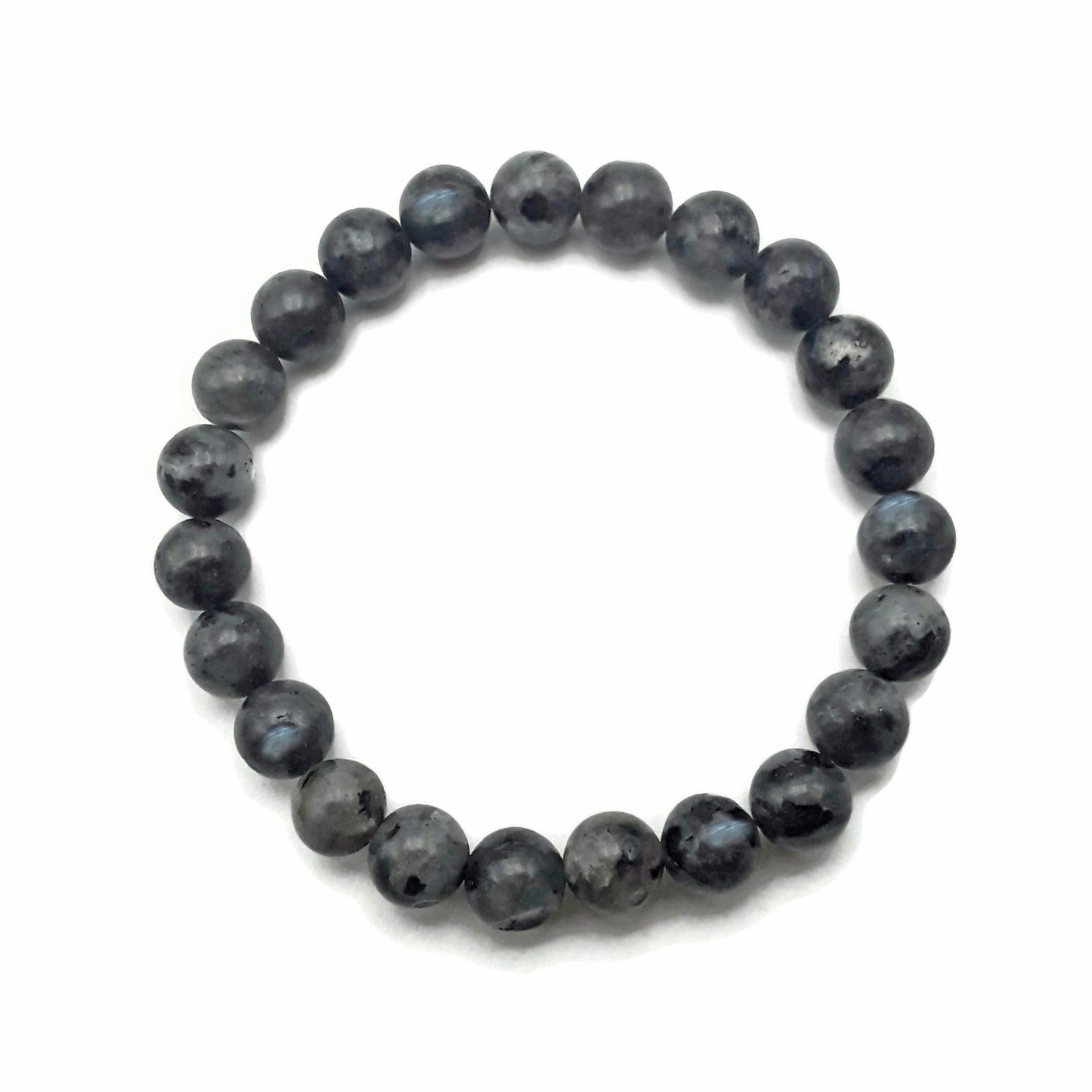 Larvikite Labradorite Bracelet Smooth Round Size 8mm 10mm 7.5″ Length
