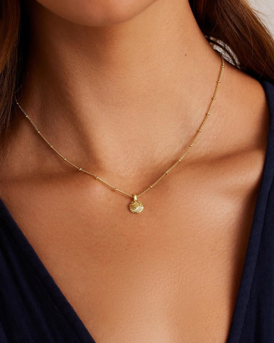 gorjana – Shorebreak Necklace 16 inch – 18k Gold Plated Brass – Ocean-Inspire