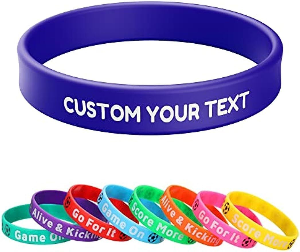 Custom Silicone Wristbands Personalize Engraved Logo/Text Rubber Bracelets