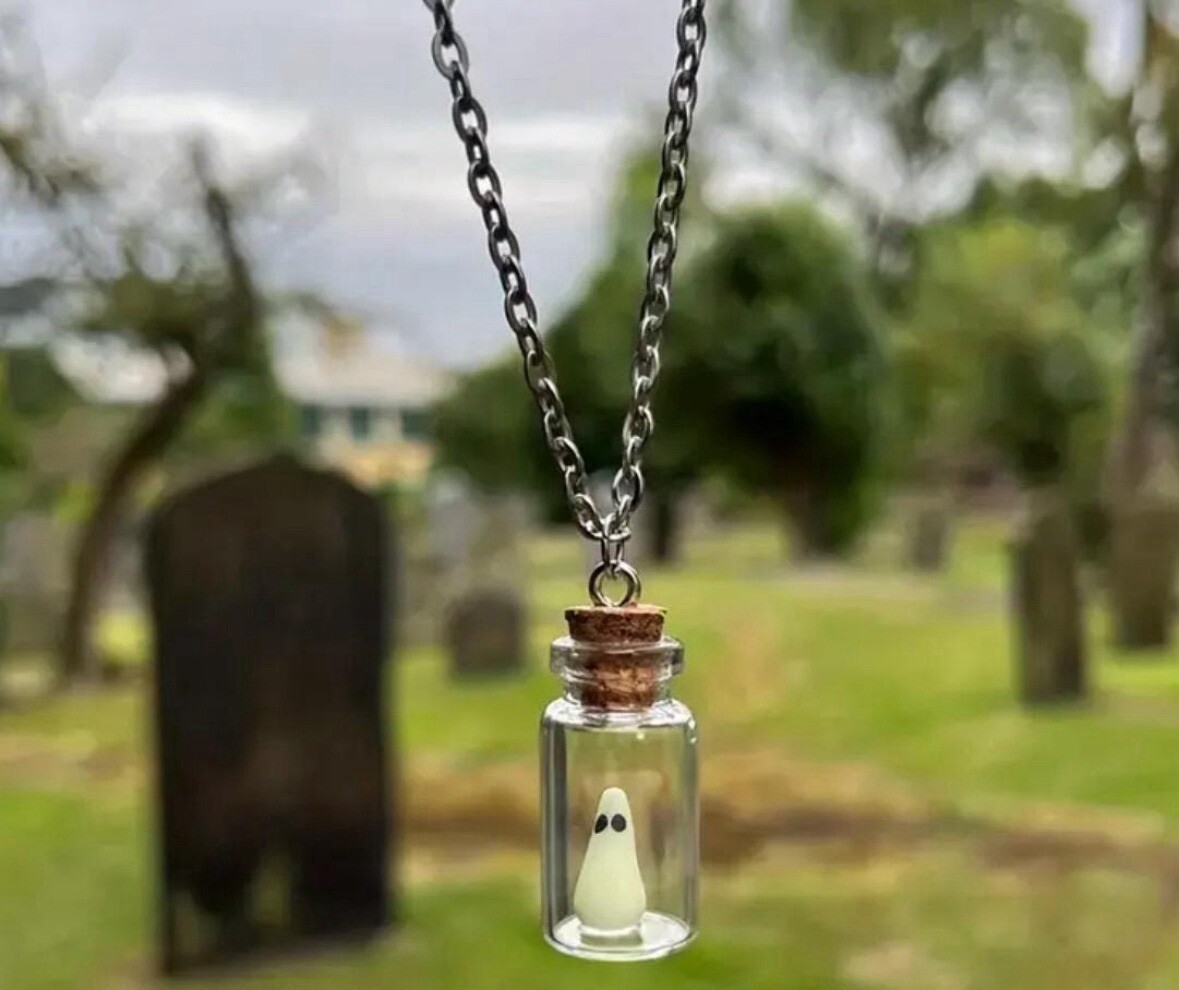 Glowing Ghost Bottle Pendant – Perfect for Everyday Halloween Adopt a ghost