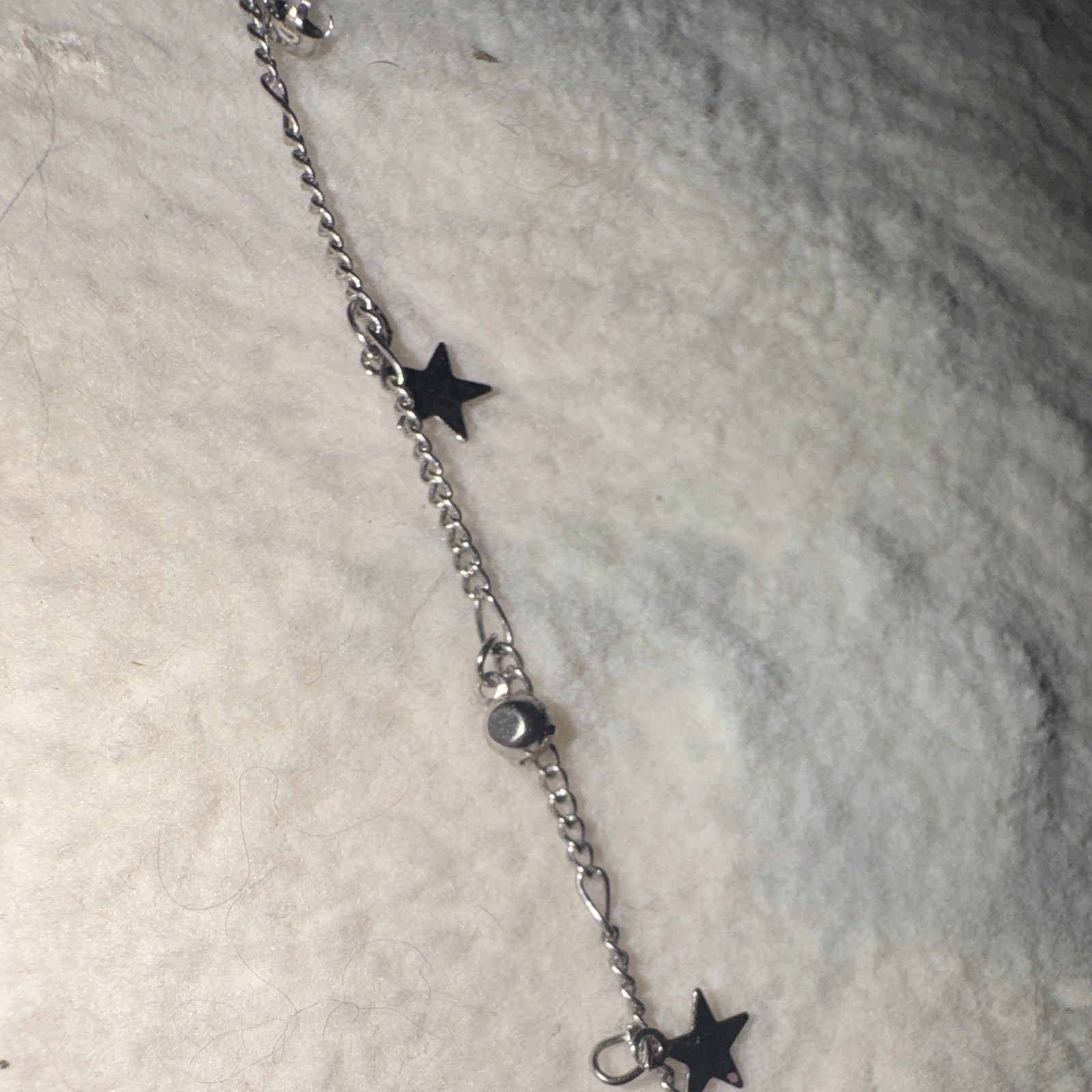 Silver hair clip in cute for the Fourth of July has stars!