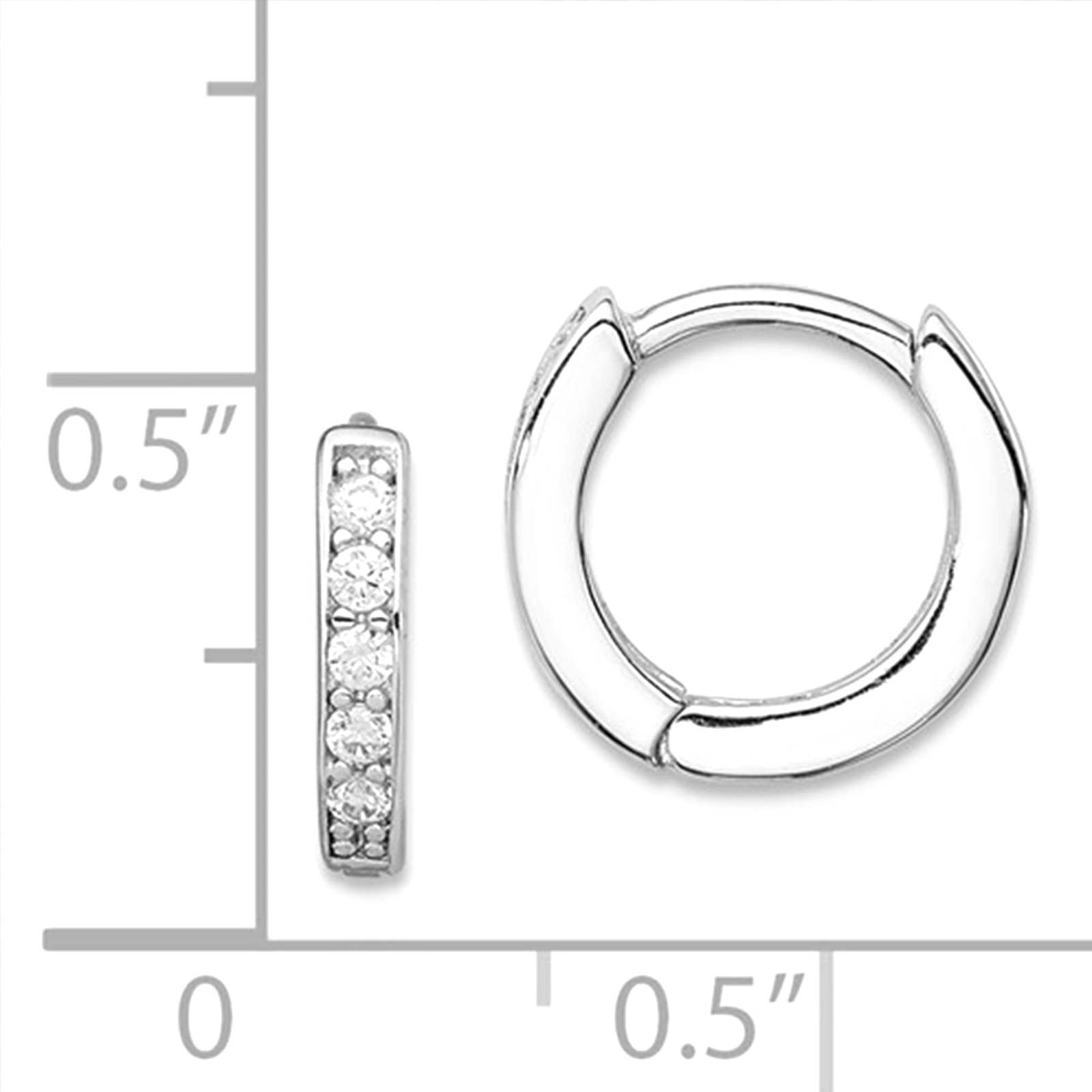 Sterling Silver Hinged Hoop Earrings, 11mm