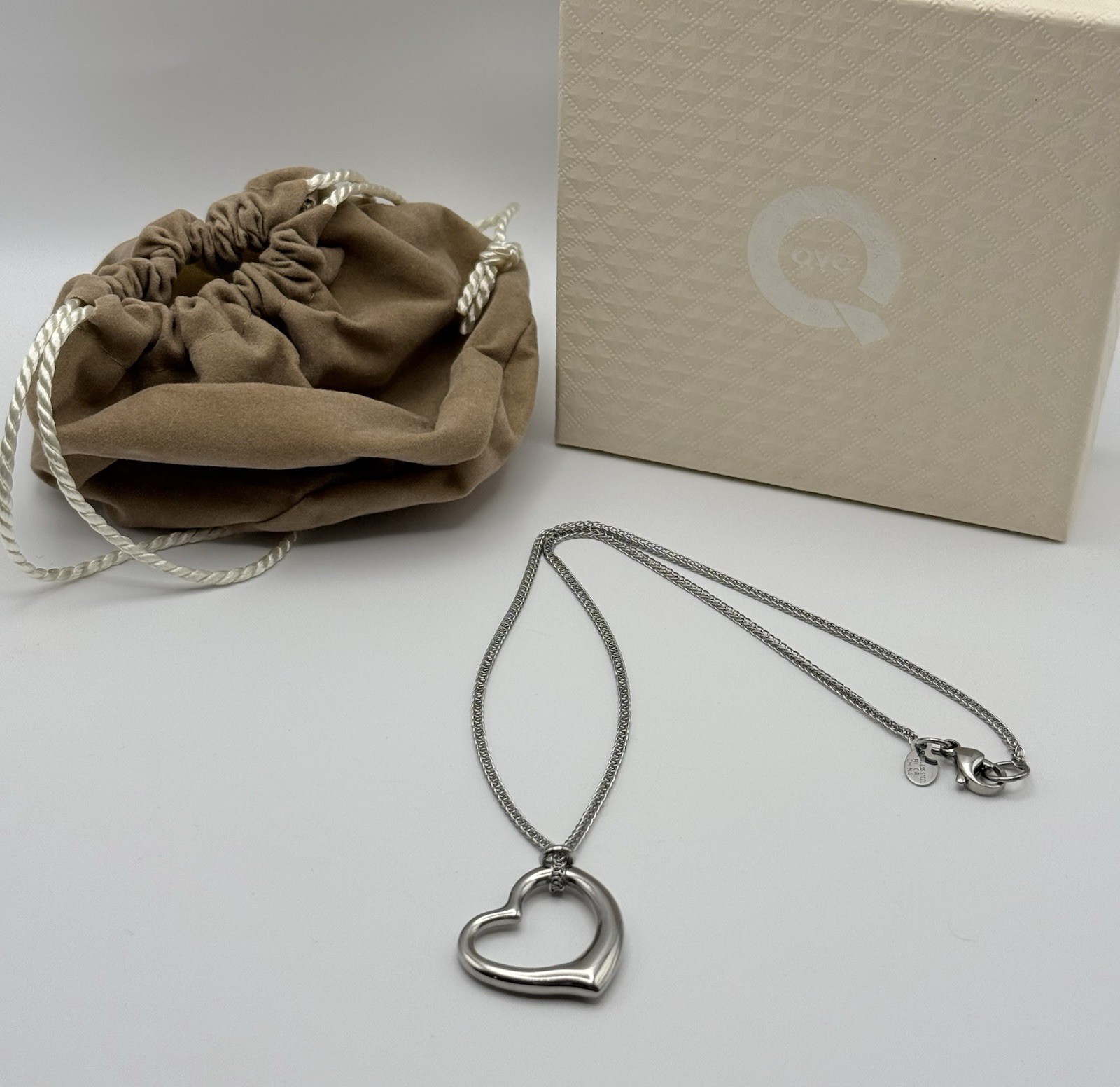 Steel By Design Floating Heart Necklace Silver Tone Stainless Steel Jewelry