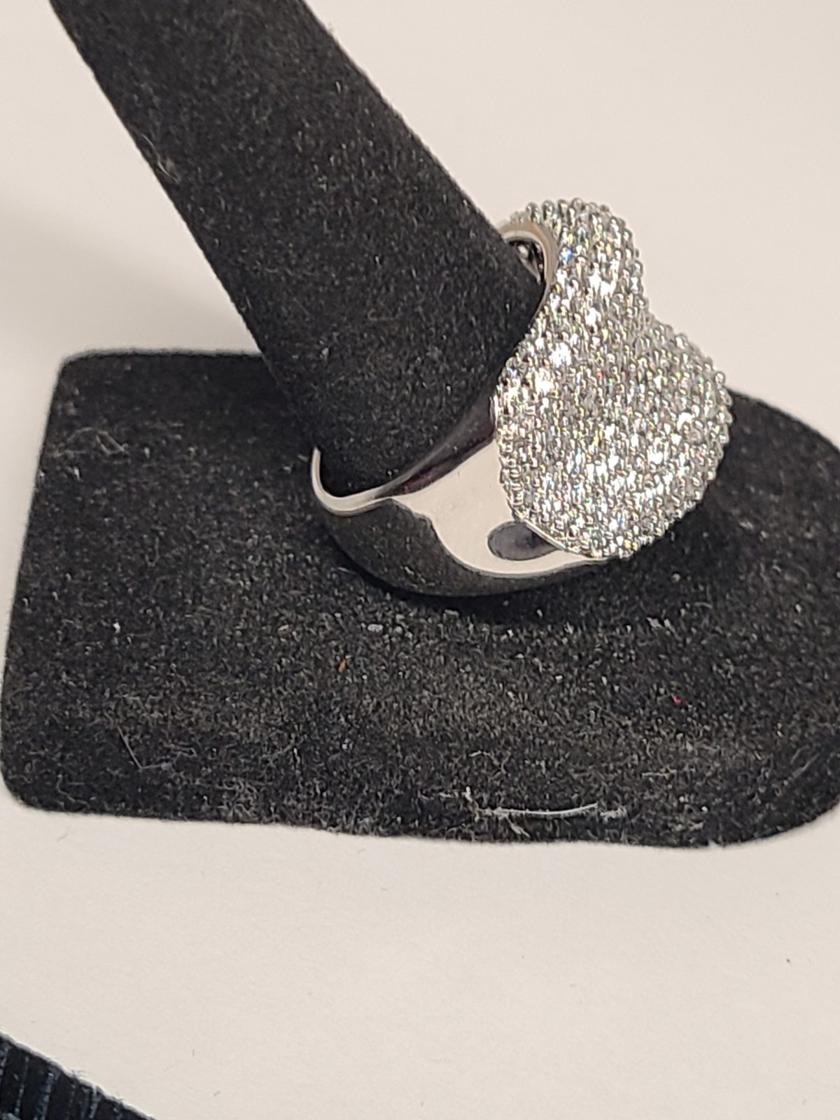 Diamonique Sterling 3.25 ct tw Bold Pave’ Concave Ring
