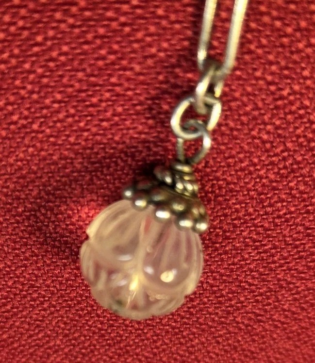 1957 Postage Stamp Pendant/Double Necklace, Vietnam, Quartz 925 Sterling Silver
