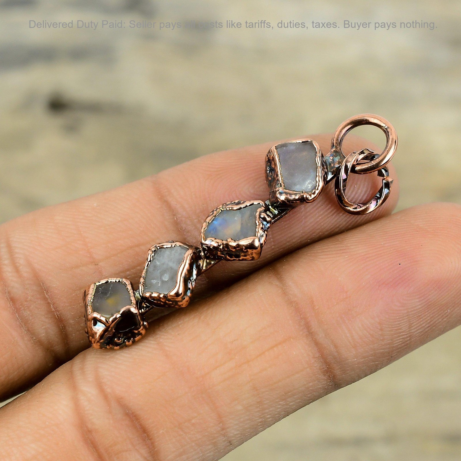 Cyber Monday Deal Natural Labradorite Rough Electroformed New Pendant Copper