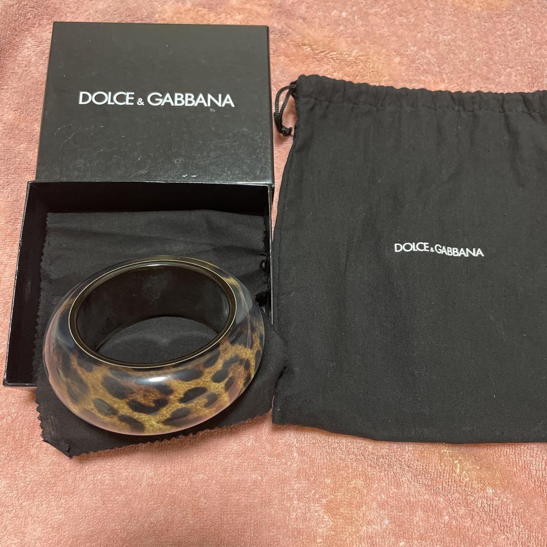 Dolce & Gabbana Leopard Resin Extra Wide Bangle Brown Inner Diameter: 2.4 in.