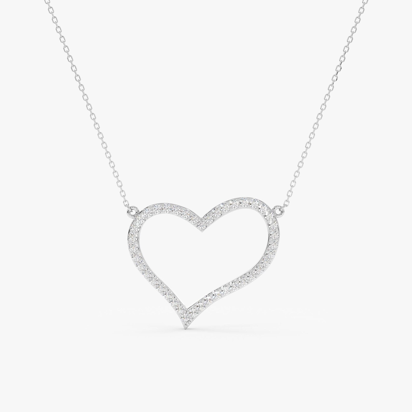 Heart Shape Necklace 2.50 Ct Round Cut EF VS Lab Grown Diamond in 14K Solid Gold
