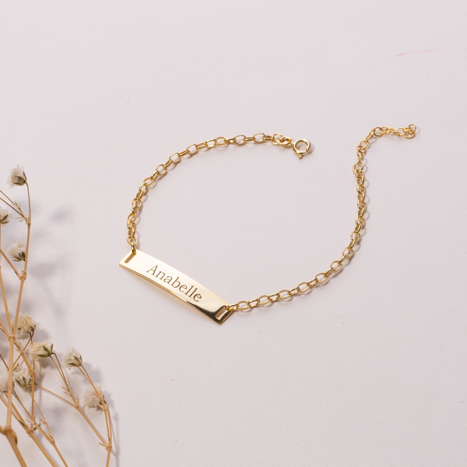 Custom Engraved Name Bar Bracelet .925 Sterling Silver Gold/Rose Gold/Silver