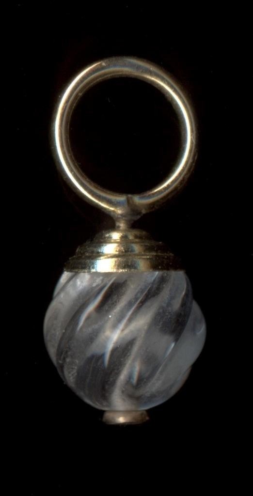 10K 1.07 Gram Solid Yellow Gold 8mm Round Clear CZ Glass Solitaire Pendant RH